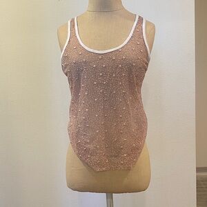 Elegant Pink Floral Tank Top